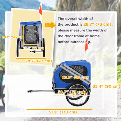 Dog bike trailer with 3 entrances