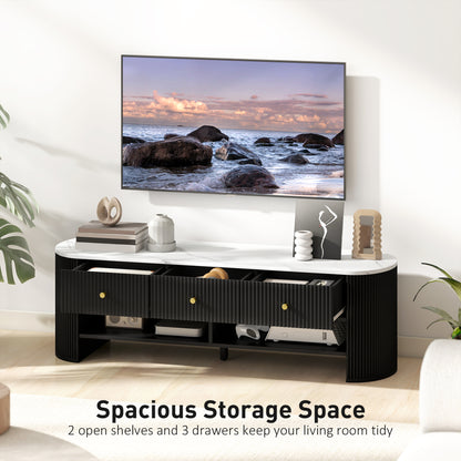 Modern marble effect TV stand for 81-165 cm TV