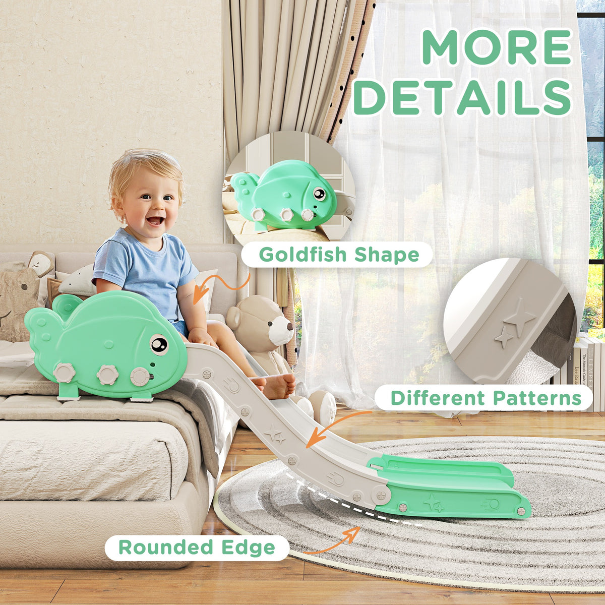 Tobogán para sofá y cama, niños de 18-48 meses