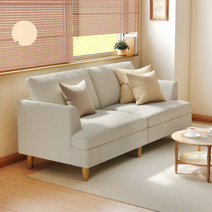 Sofa 3 seater modern corduroy spring cushions