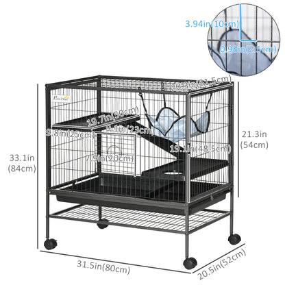 3-Tier Small Animal Cage with Wheels