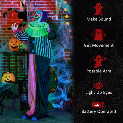 Life-Size Animated Halloween Clown Decoration — Black