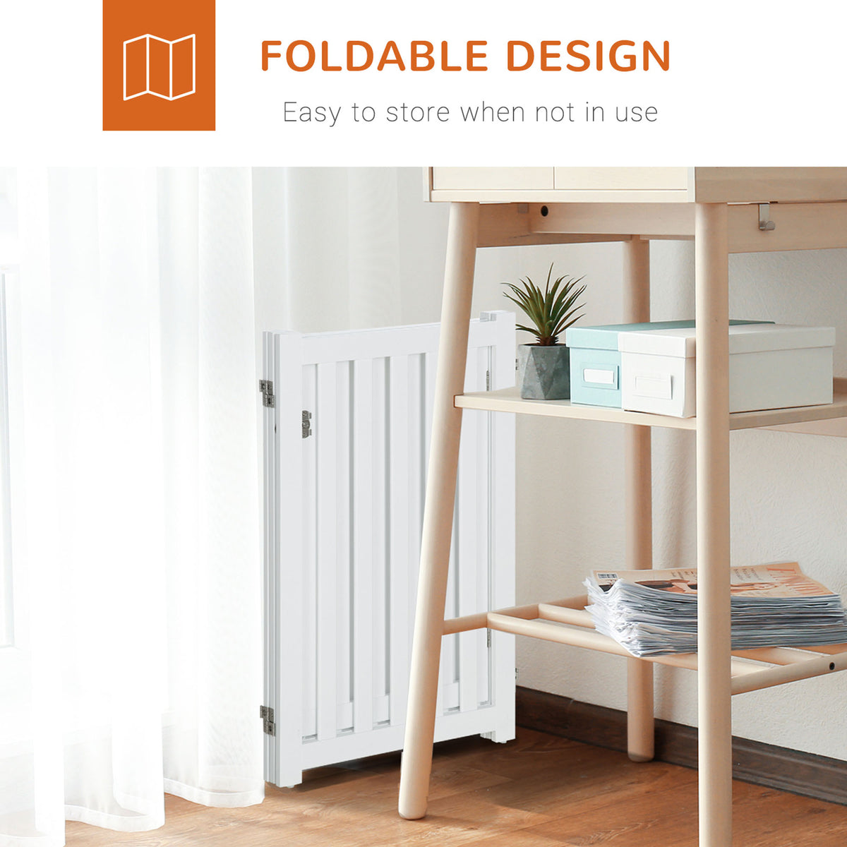 Foldable Dog Gate 3 Panels with Door