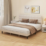 Estructura de cama queen de plataforma capitoné — 500 kg