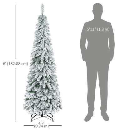 183 cm Artificial Slim Flocked Christmas Tree