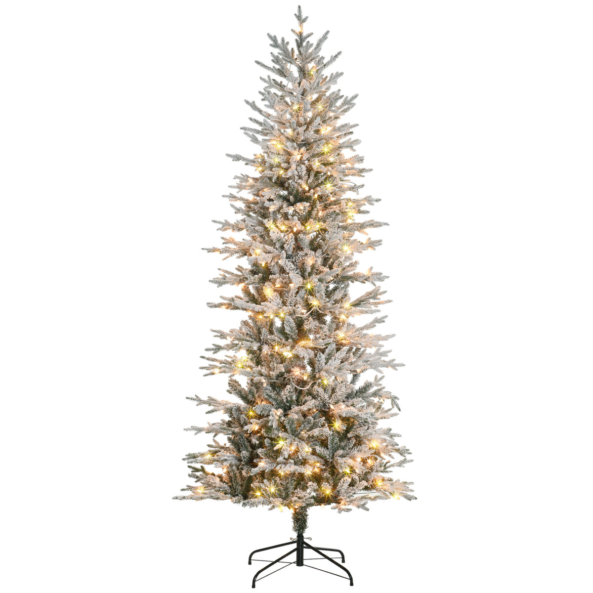 Pino de Navidad artificial nevado con luces integradas 7,5 pi