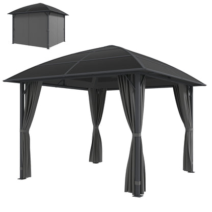 Hardtop Polycarbonate Gazebo UV60+ with Curtains