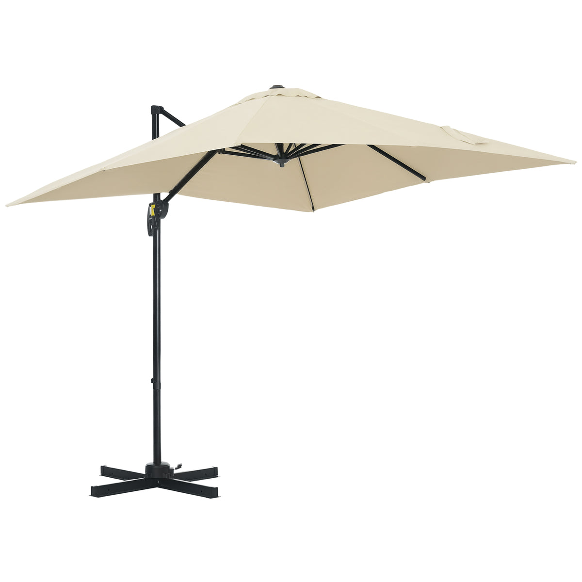 Sombrilla excentrada cuadrada de 245 cm con rotación de 360 grados
