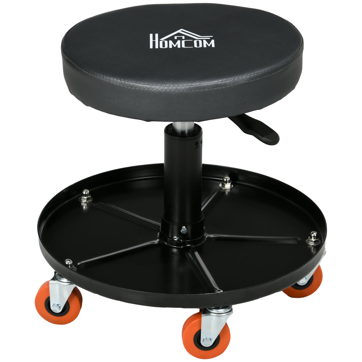 Shop Stool Pneumatic Adjustable Mechanic with Tool Tray Wheels