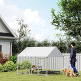 Corral exterior para perros con techo impermeable