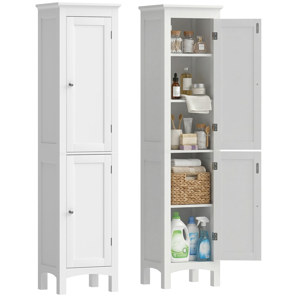 Tall Bathroom Cabinet Freestanding Storage Adjustable