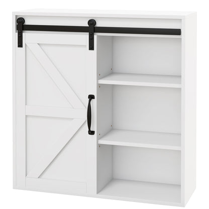 Wall Medicine Cabinet with Sliding Door and Adjustable Shelf