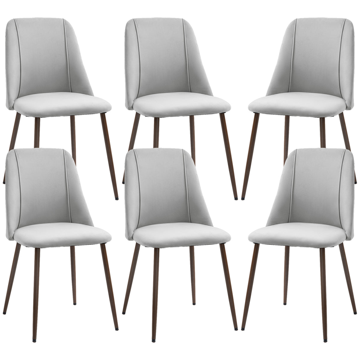 Juego de 6 sillas de comedor de terciopelo