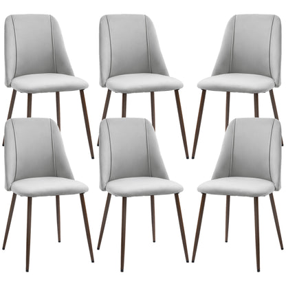 Juego de 6 sillas de comedor de terciopelo