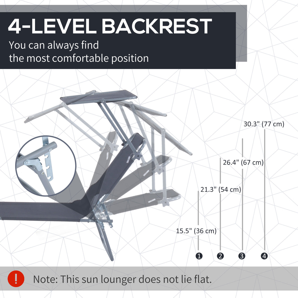 Folding Lounge Chair with Adjustable Sun Shade