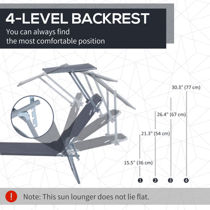 Folding Lounge Chair with Adjustable Sun Shade