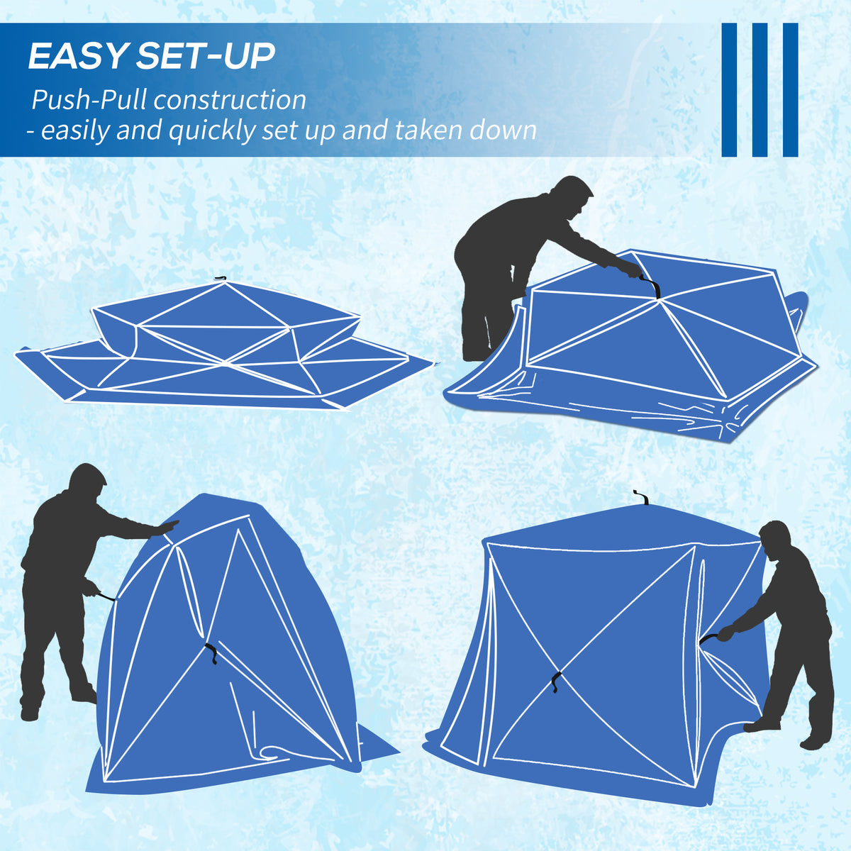 Refugio pop-up aislado para pesca sobre hielo para 4 personas