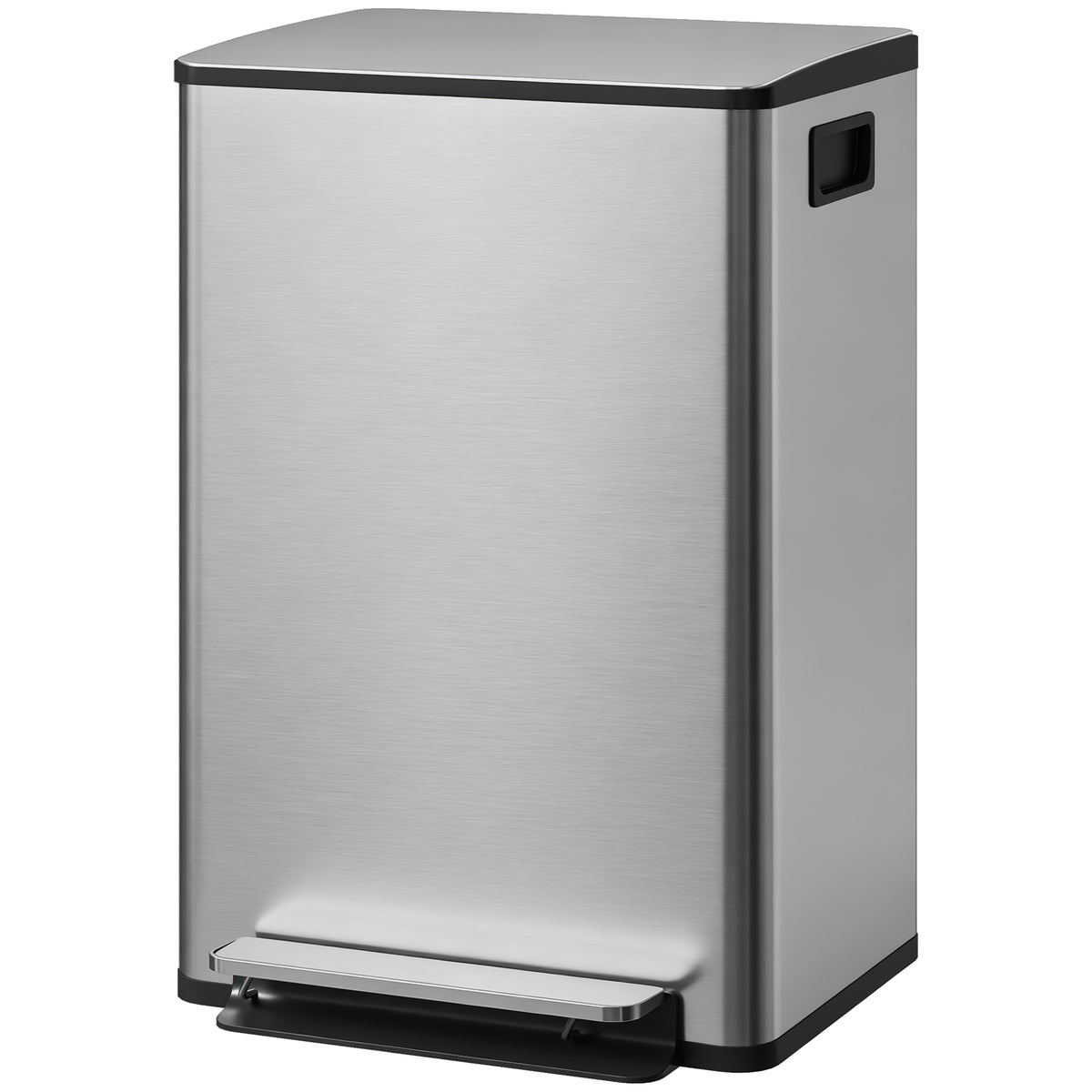 Papelera de cocina de acero inoxidable con cierre suave de 50 L
