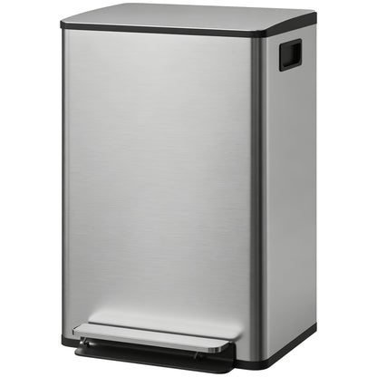 Papelera de cocina de acero inoxidable con cierre suave de 50 L
