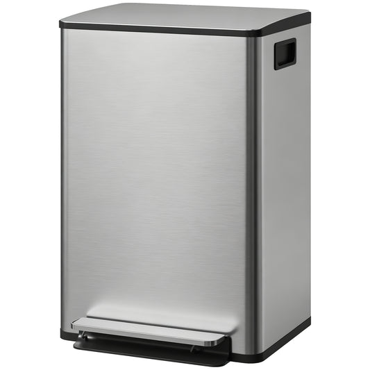 Papelera de cocina de acero inoxidable con cierre suave de 50 L