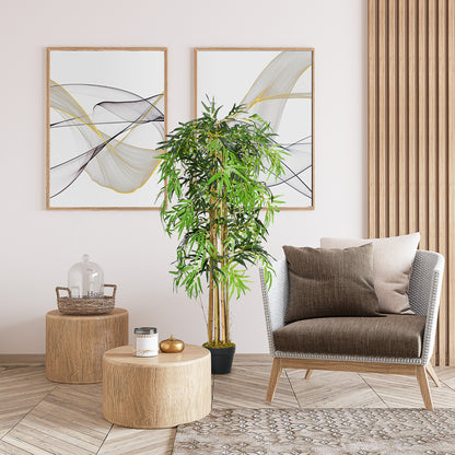 Artificial Bamboo Tree 8 Trunks 1095 Leaves Nursery Pot