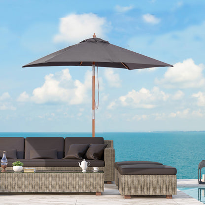 Rectangular Patio Umbrella Tilt 200 x 150 cm