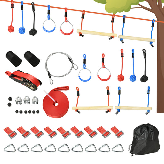 Kids ninja slackline obstacle course — Set of 30