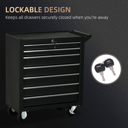 Rolling Tool Chest 7 Lockable Drawers on Wheels