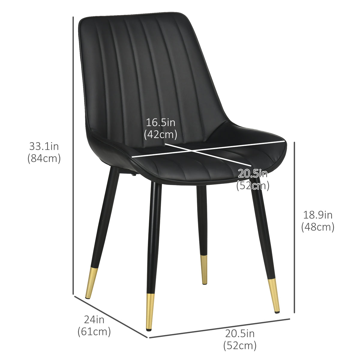 Juego de 2 sillas de comedor modernas