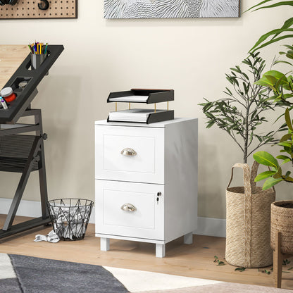 Lockable 2-Drawer Filing Cabinet with Adjustable Hanging Bars