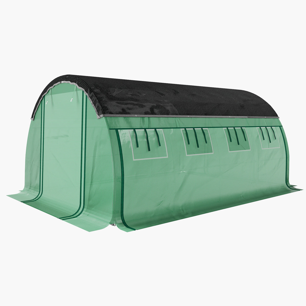3x4m Tunnel Greenhouse - Shade Cloth & Roll-up Sides