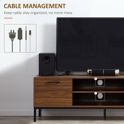 Modern TV stand with storage and open shelves