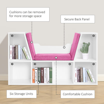 Librería de 6 cubos con cojín de lectura