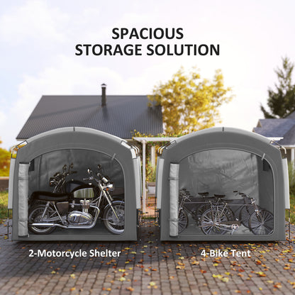 Portable Waterproof Bike Storage Shed 210D — Dark Grey