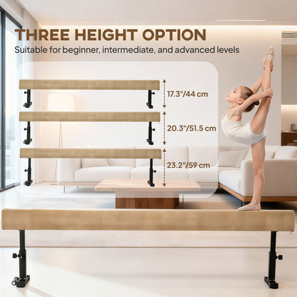 226 cm Adjustable Balance Beam with Wheels