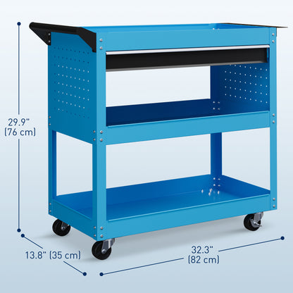 Rolling steel tool cart