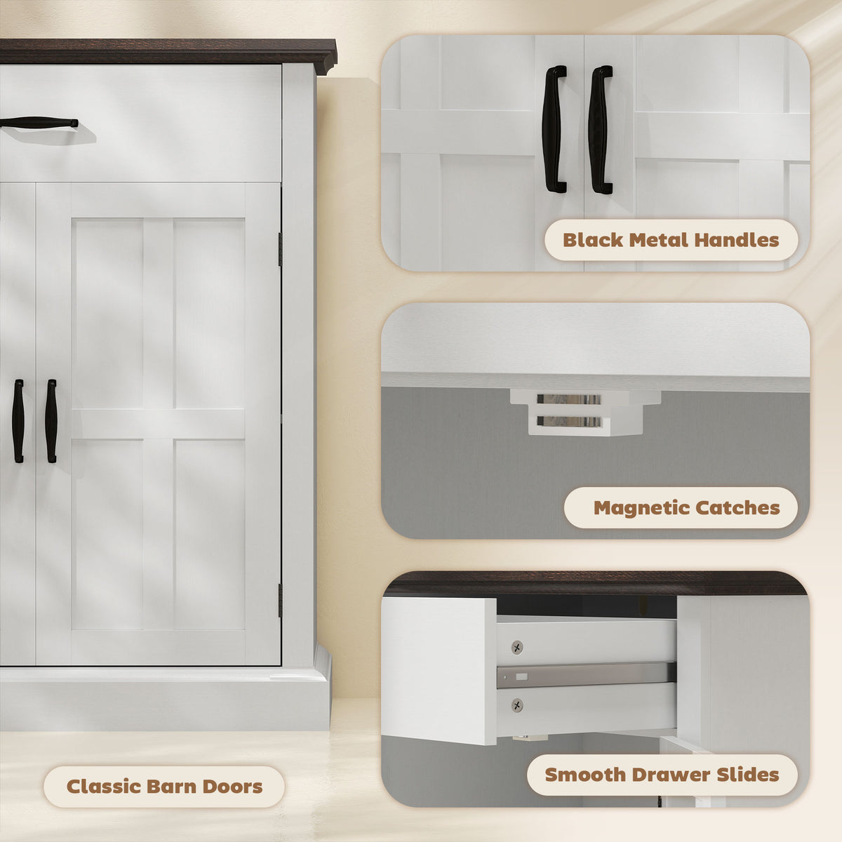 Aparador de cocina moderno con almacenamiento