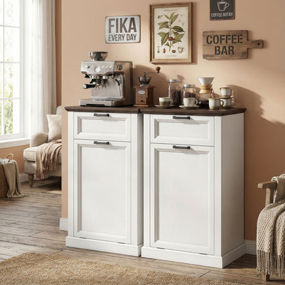 Tilt Out Trash Cabinet 10 Gallon — White
