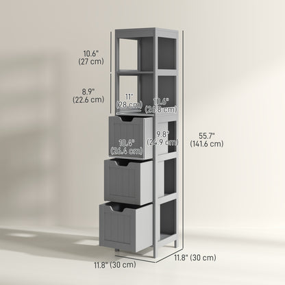 Mueble de baño estrecho autoportante con cajones