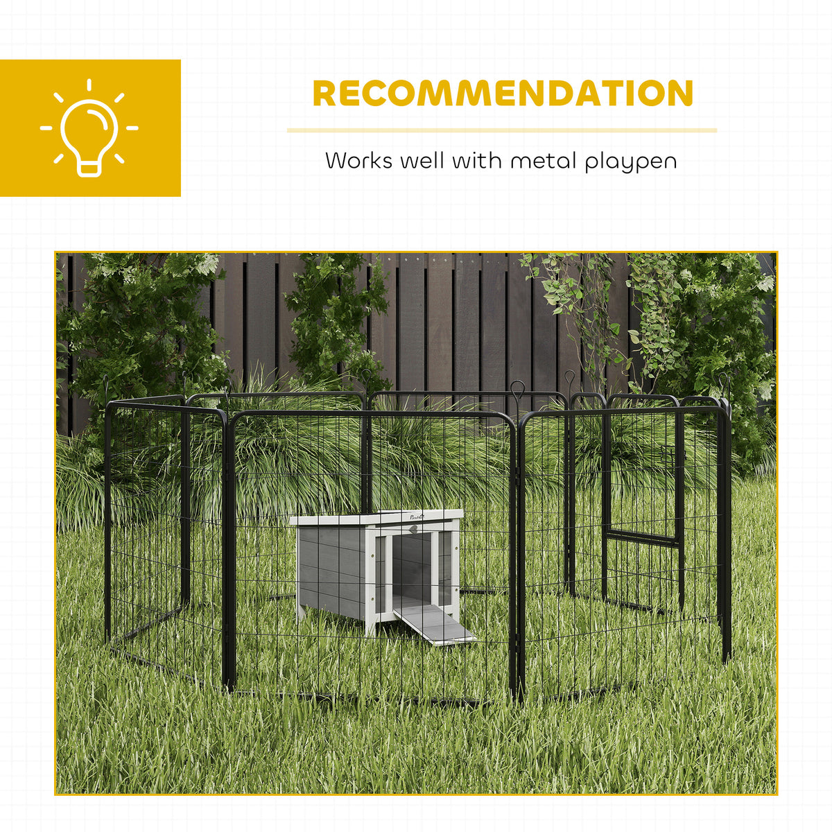 Rabbit Hutch Waterproof Hinged Roof — natural