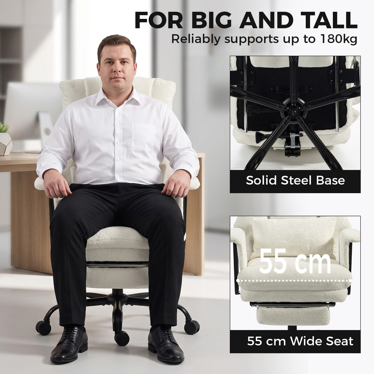 Silla de oficina robusta giratoria e inclinable