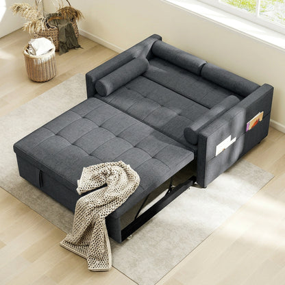 Convertible sofa bed with USB ports and adjustable backrest