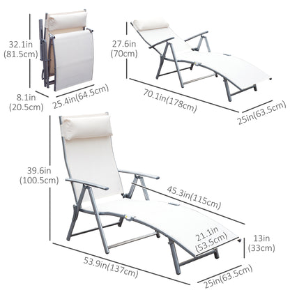 Tumbona plegable ajustable de acero — 7 posiciones