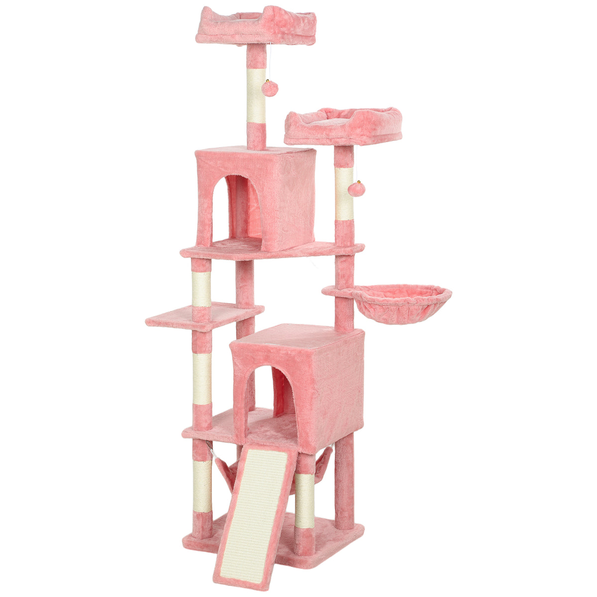 Multi-Level Cat Tree 177 cm with Condos and Hammock