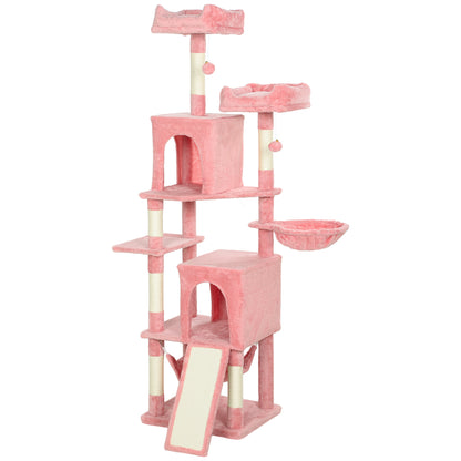 Multi-Level Cat Tree 177 cm with Condos and Hammock