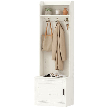 Mueble de entrada moderno con zapatero y percheros