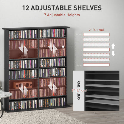Biblioteca multimedia de 8 niveles y 16 compartimentos ajustables