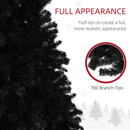 Black Flocked Artificial Christmas Tree 180 cm