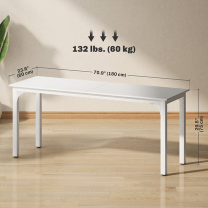 Escritorio para ordenador industrial de 180 cm con superficie de acabado madera