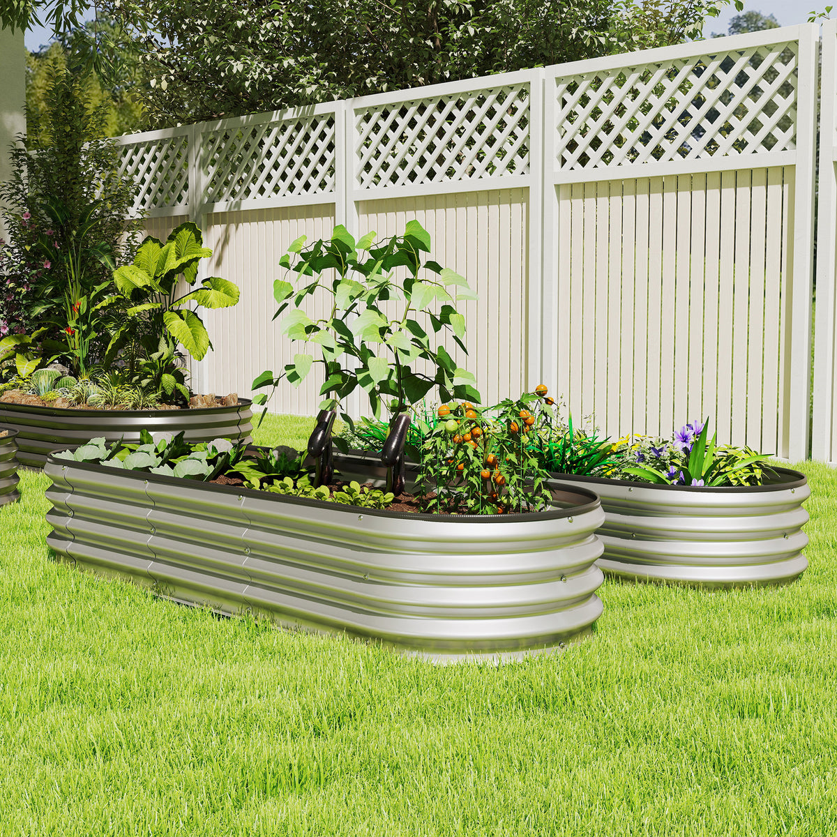 Galvanized Raised Garden Beds 183x60x30cm - Set of 2